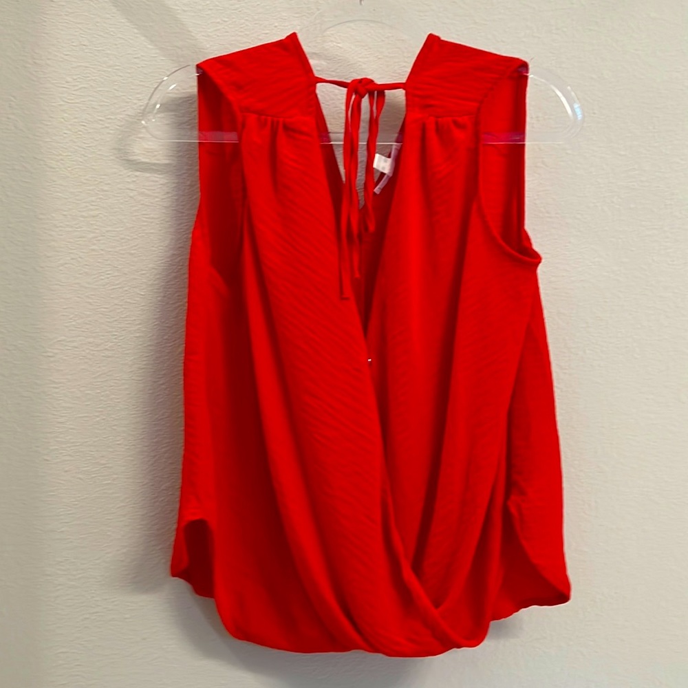 Magnolia Boutique Red Plunging Tank Top